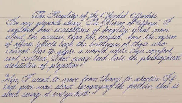 The Fragility of the Offended Offenders